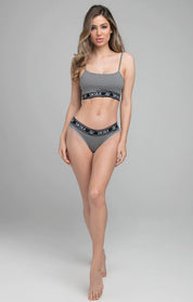 Grey Marl Strap Bralette