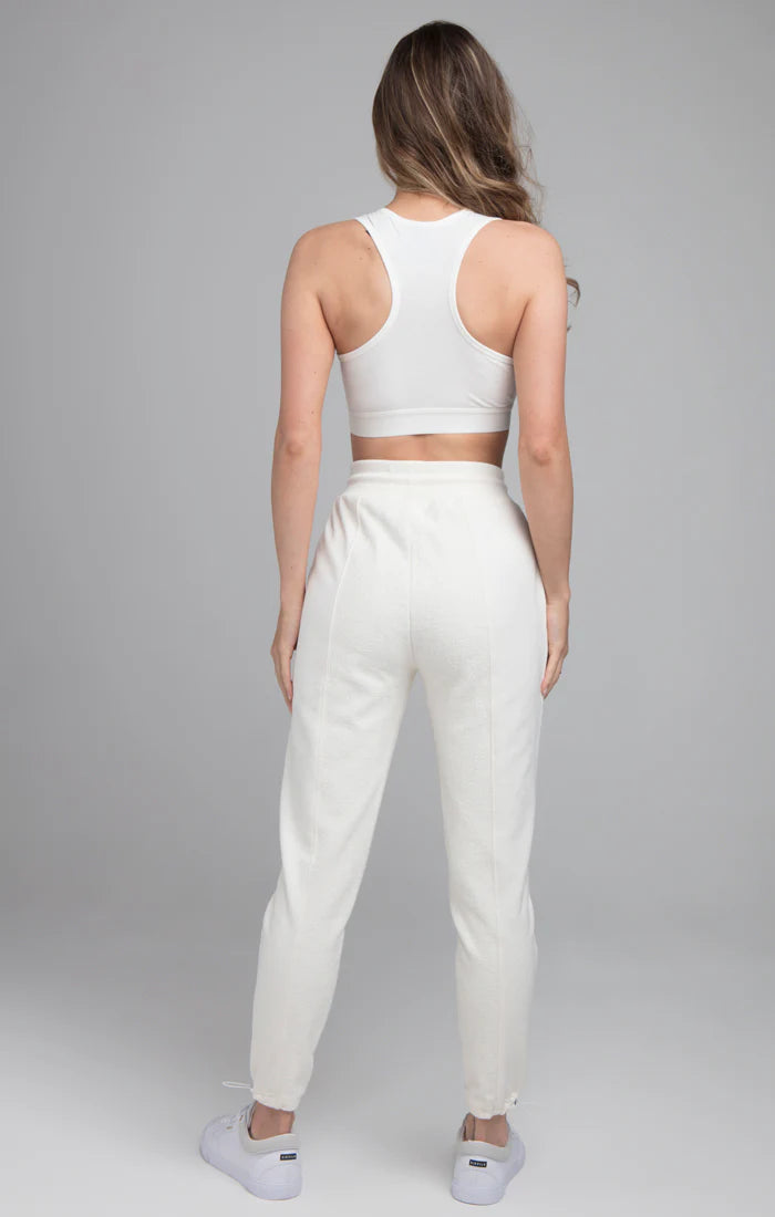 SikSilk Woven Badge Racerback Bralette - White