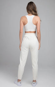SikSilk Woven Badge Racerback Bralette - White