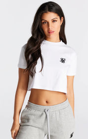 White Essential Box Fit Crop T-Shirt