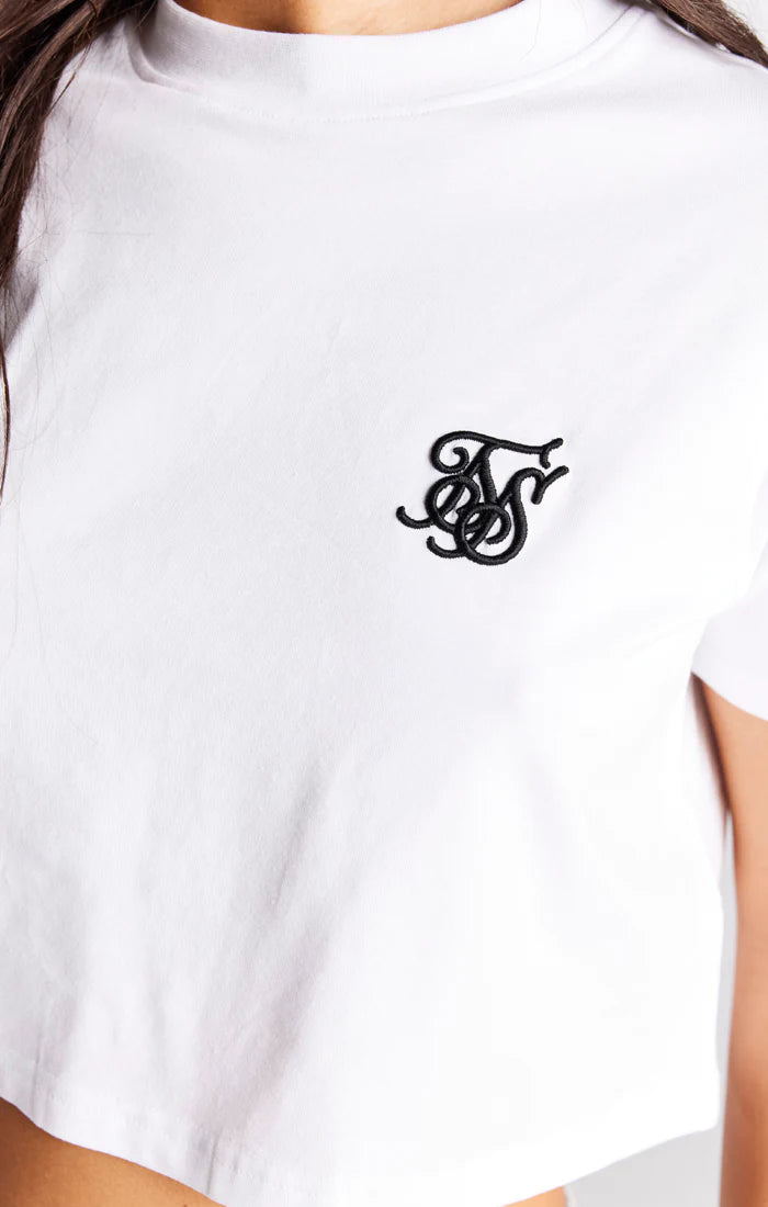 White Essential Box Fit Crop T-Shirt