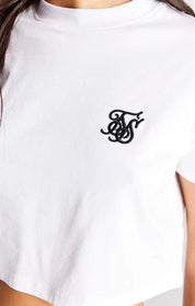 White Essential Box Fit Crop T-Shirt