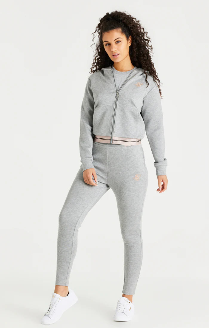 Grey Marl Zip Thru Hoodie