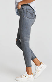Blue Wash Distressed Denim Jean