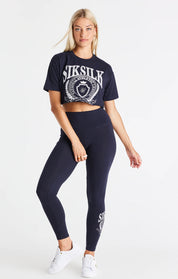 Navy Varsity Cropped T-Shirt