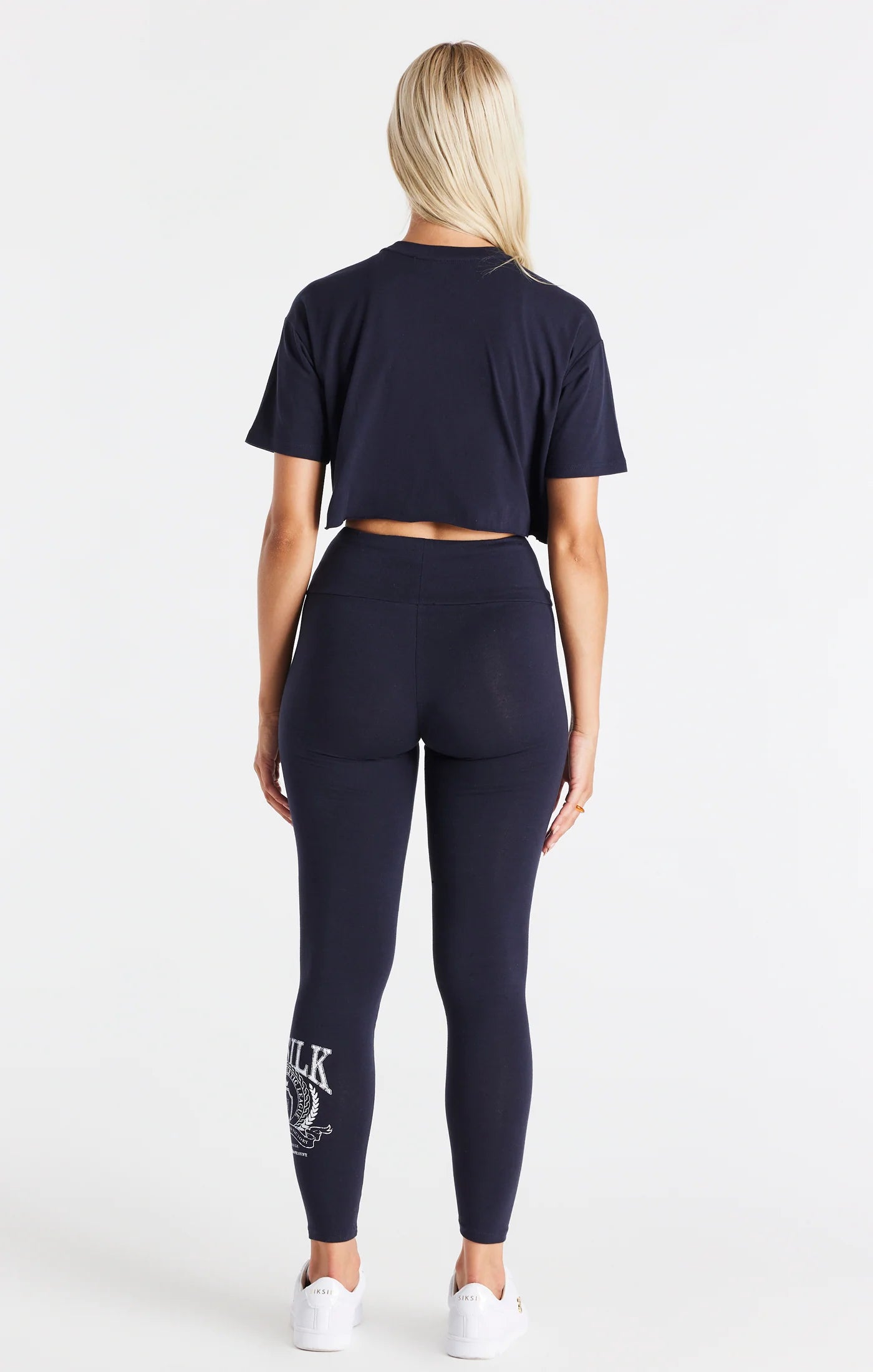 Navy Varsity Cropped T-Shirt