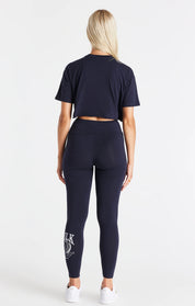Navy Varsity Cropped T-Shirt