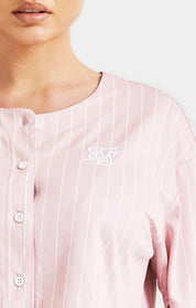 Pink Crop Baseball Top