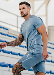 Gym King Contrast Flex Short - Smoke Blue