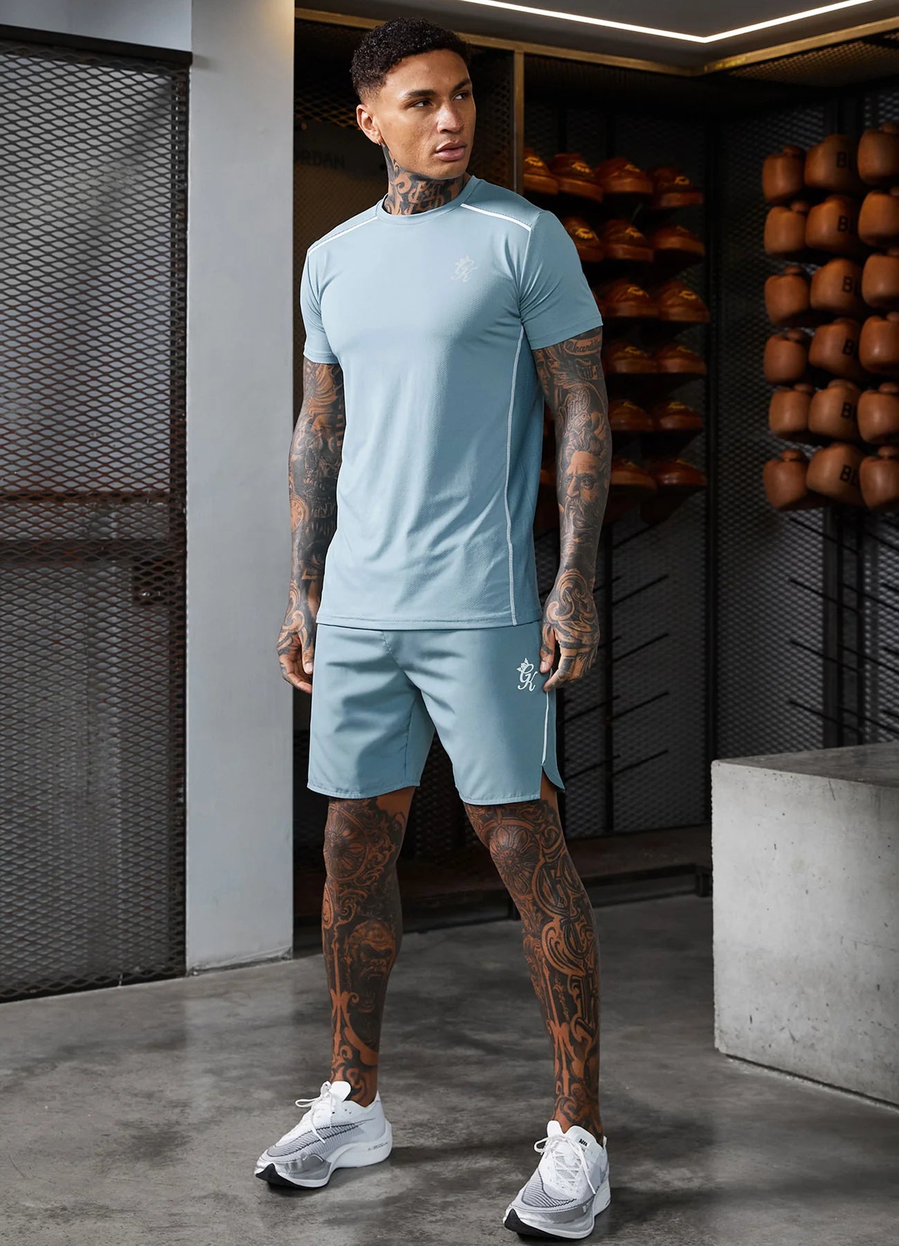 Gym King Contrast Flex Short - Smoke Blue