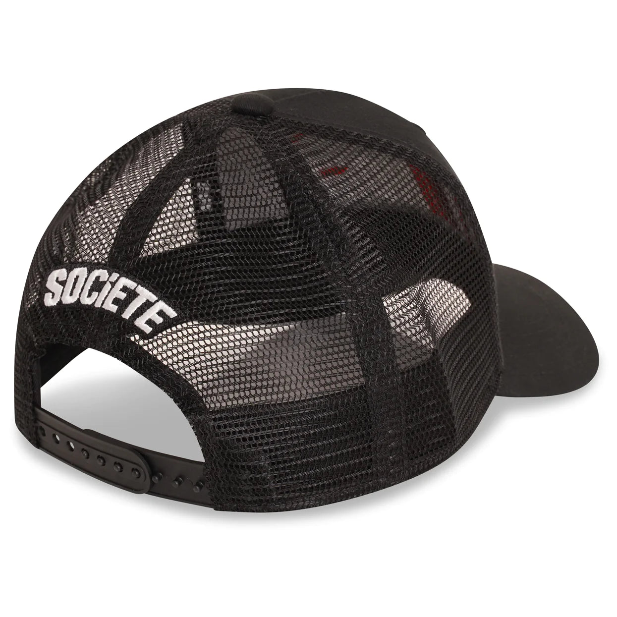 Ombre Noir Distressed Trucker | Black Red