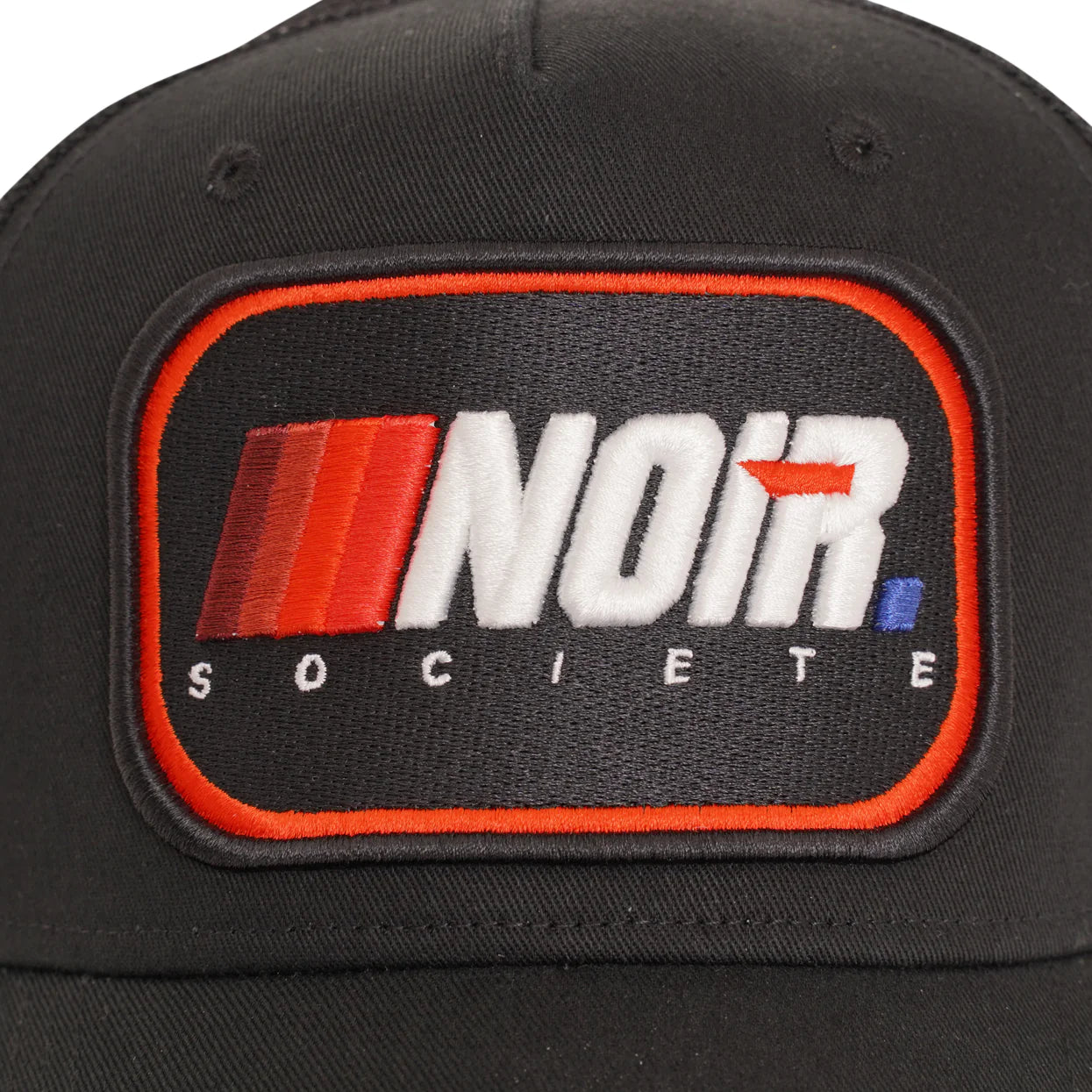 Ombre Noir Distressed Trucker | Black Red